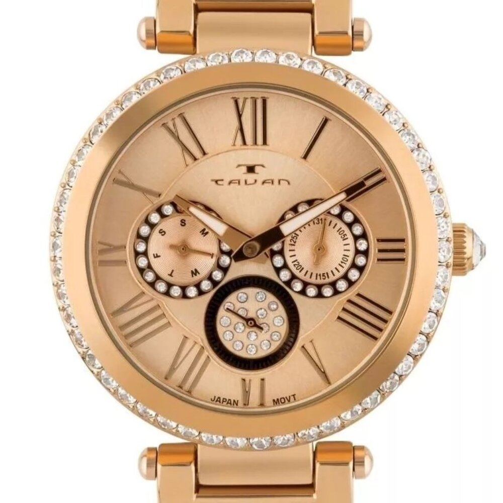 Tavan Luxury Multi-Function 41mm Case Ladies watch rose tone color